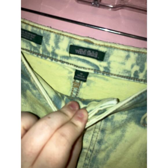 NWT Wild Fable yellow acid wash style Highest rise 90's straight jeans size 14 - Picture 5 of 8